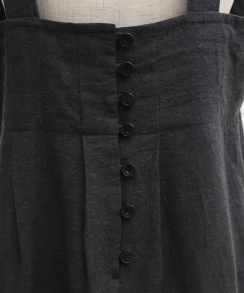 Malle（マル）の「malle　リネン/ウール　ジャンパースカート（ジャンパースカート・レディース・チャコールグレー/モカ・FREE）」の14枚目の写真