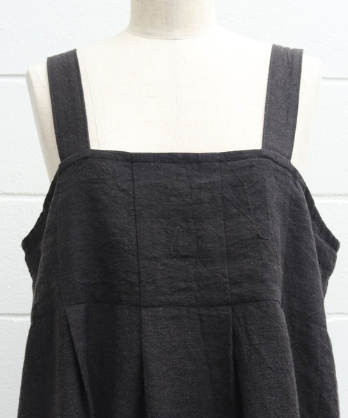 Malle（マル）の「malle　リネン/ウール　ジャンパースカート（ジャンパースカート・レディース・チャコールグレー/モカ・FREE）」の5枚目の写真