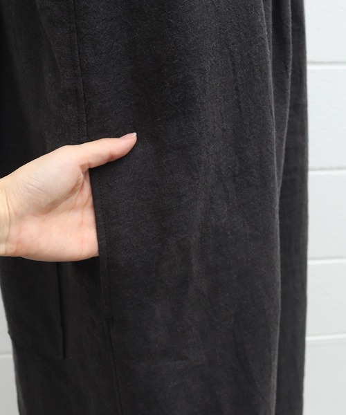 Malle（マル）の「malle　リネン/ウール　ジャンパースカート（ジャンパースカート・レディース・チャコールグレー/モカ・FREE）」の8枚目の写真