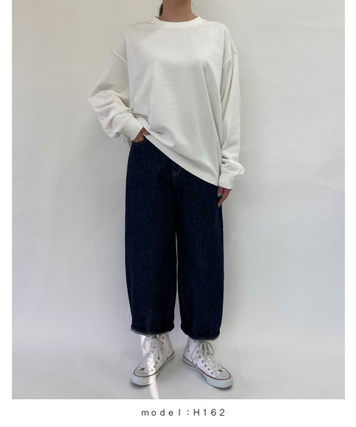 BROOKLYN OVERALL（ブルックリンオーバーオール）の「ドロップショルダースウェットシャツ（Tシャツ/カットソー・レディース・チャコールグレー/ダークブラウン/オフホワイト・FREE）」の6枚目の写真