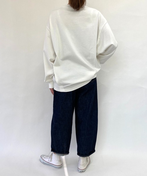 BROOKLYN OVERALL（ブルックリンオーバーオール）の「ドロップショルダースウェットシャツ（Tシャツ/カットソー・レディース・チャコールグレー/ダークブラウン/オフホワイト・FREE）」の7枚目の写真
