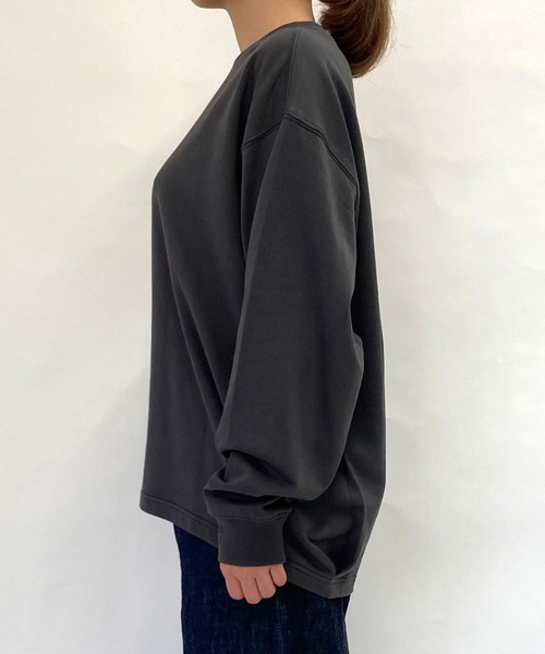 BROOKLYN OVERALL（ブルックリンオーバーオール）の「ドロップショルダースウェットシャツ（Tシャツ/カットソー・レディース・チャコールグレー/ダークブラウン/オフホワイト・FREE）」の19枚目の写真