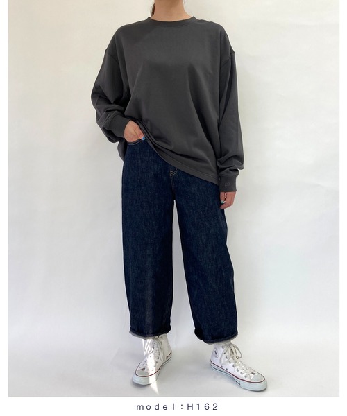 BROOKLYN OVERALL（ブルックリンオーバーオール）の「ドロップショルダースウェットシャツ（Tシャツ/カットソー・レディース・チャコールグレー/ダークブラウン/オフホワイト・FREE）」の16枚目の写真