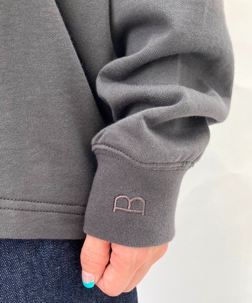 BROOKLYN OVERALL（ブルックリンオーバーオール）の「ドロップショルダースウェットシャツ（Tシャツ/カットソー・レディース・チャコールグレー/ダークブラウン/オフホワイト・FREE）」の22枚目の写真