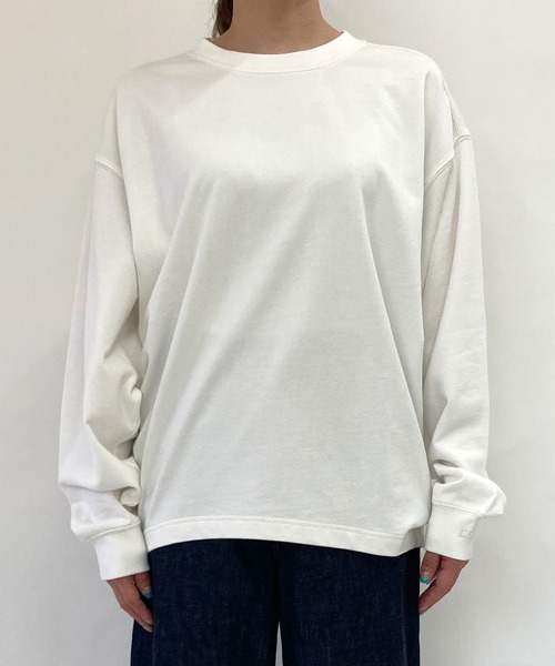 BROOKLYN OVERALL（ブルックリンオーバーオール）の「ドロップショルダースウェットシャツ（Tシャツ/カットソー・レディース・チャコールグレー/ダークブラウン/オフホワイト・FREE）」の8枚目の写真