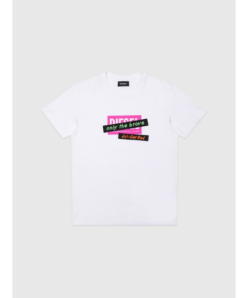 DIESEL KID ジュニア Tシャツ ボックスロゴ テープ