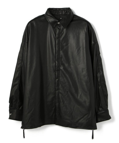 DANKE SCHON（ダンケシェーン）の「DankeSchon/ダンケシェーン/Fake LETHER SHIRTS/フェイクレザーシャツ（シャツ/ブラウス・レディース・ブラック・FREE）」の5枚目の写真
