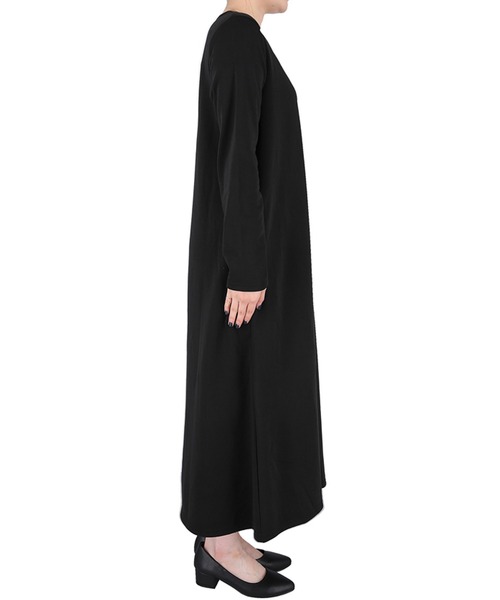 長さ選べるふんわり裏起毛Vネックマキシワンピース（ワンピース