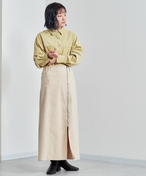 cepo（セポ）の「コーデュロイジップスカート（スカート・レディース・グリーン/オフホワイト/ブラウン・S/M）」の13枚目の写真