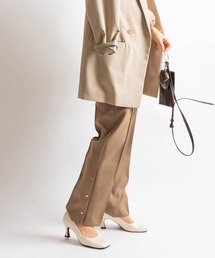 裾ボタンセンターピンタックパンツ