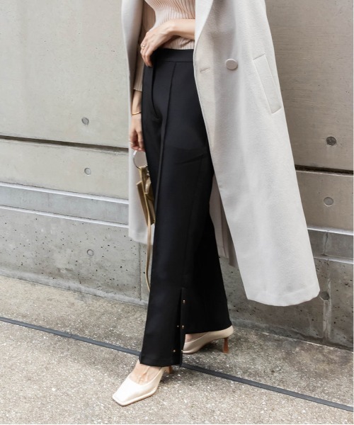RANDA(ランダ)の「裾ボタンセンターピンタックパンツ(その他パンツ・レディース・ブラウン/ベージュ/ブラック・0/1)」の14枚目の写真