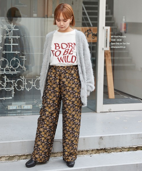 BASIC AND ACCENT ジャガード ワイドパンツ イージーパンツ パンツ