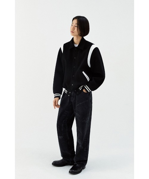 VIVASTUDIO(ビバスタジオ)の「FELT WOOL STADIUM JACKET(ブルゾン・メンズ・ブラック/ネイビー・MEDIUM/LARGE)」の6枚目の写真