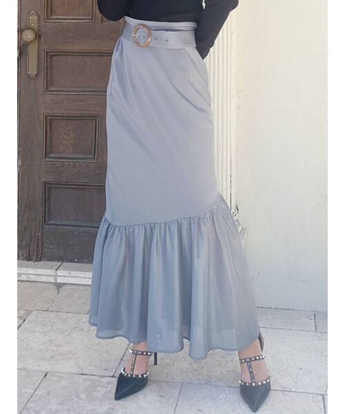 RESEXXY（リゼクシー）の「シアードッキングマーメイドスカート（スカート・レディース・ブルー/アイボリー/ブラック/ピンク・FREE）」の4枚目の写真