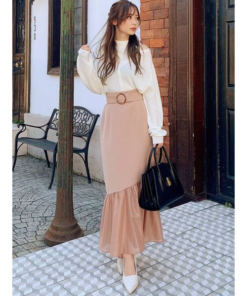 RESEXXY（リゼクシー）の「シアードッキングマーメイドスカート（スカート・レディース・ブルー/アイボリー/ブラック/ピンク・FREE）」の5枚目の写真