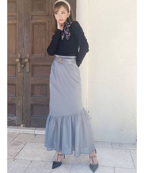 RESEXXY（リゼクシー）の「シアードッキングマーメイドスカート（スカート・レディース・ブルー/アイボリー/ブラック/ピンク・FREE）」の22枚目の写真