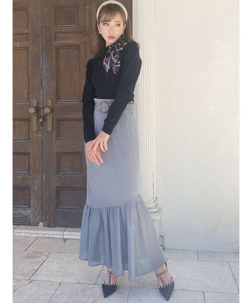 RESEXXY（リゼクシー）の「シアードッキングマーメイドスカート（スカート・レディース・ブルー/アイボリー/ブラック/ピンク・FREE）」の21枚目の写真