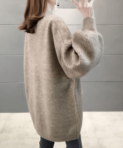 shopnikoniko(ショップニコニコ)の「ボリューム袖 ニットカーディガン(カーディガン/ボレロ・レディース・ホワイト/ベージュ/グリーン・フリー)」の10枚目の写真