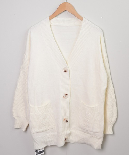shopnikoniko(ショップニコニコ)の「ボリューム袖 ニットカーディガン(カーディガン/ボレロ・レディース・ホワイト/ベージュ/グリーン・フリー)」の14枚目の写真