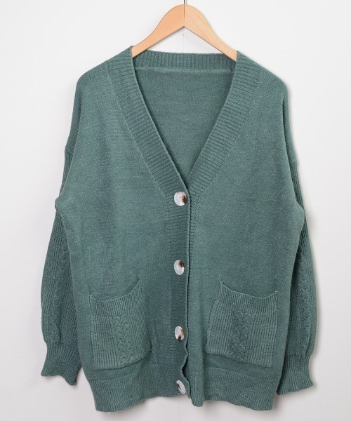 shopnikoniko(ショップニコニコ)の「ボリューム袖 ニットカーディガン(カーディガン/ボレロ・レディース・ホワイト/ベージュ/グリーン・フリー)」の15枚目の写真