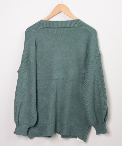 shopnikoniko(ショップニコニコ)の「ボリューム袖 ニットカーディガン(カーディガン/ボレロ・レディース・ホワイト/ベージュ/グリーン・フリー)」の16枚目の写真