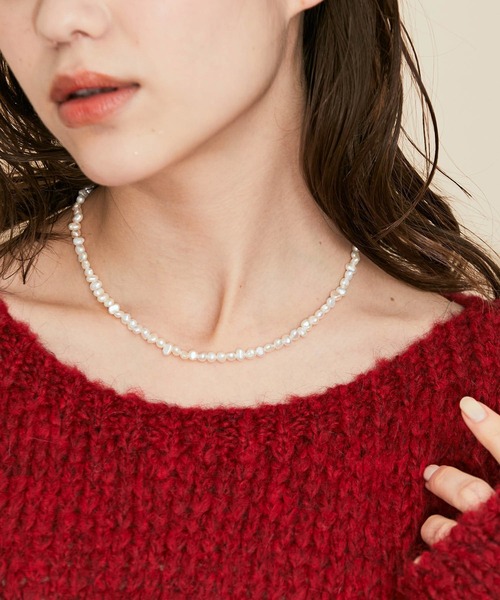 MADEMOISELLE ROPE'（マドモアゼル ロペ）の「淡水パールショートネックレス（ネックレス・レディース・ゴールド・FREE）」の5枚目の写真