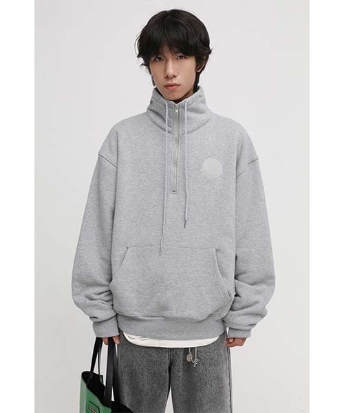 MASONPRINCE(メイソンプリンス)の「【MASONPRINCE】Oversized high neck half ZIP sweatshirt WY6061(スウェット・メンズ・ホワイト/ブラック/グレー/カーキ・S/M/L)」の3枚目の写真