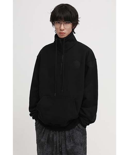 MASONPRINCE(メイソンプリンス)の「【MASONPRINCE】Oversized high neck half ZIP sweatshirt WY6061(スウェット・メンズ・ホワイト/ブラック/グレー/カーキ・S/M/L)」の2枚目の写真