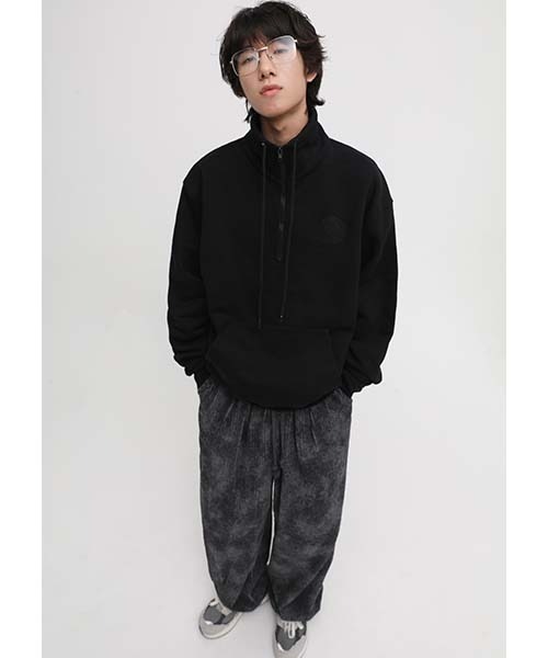 MASONPRINCE(メイソンプリンス)の「【MASONPRINCE】Oversized high neck half ZIP sweatshirt WY6061(スウェット・メンズ・ホワイト/ブラック/グレー/カーキ・S/M/L)」の5枚目の写真