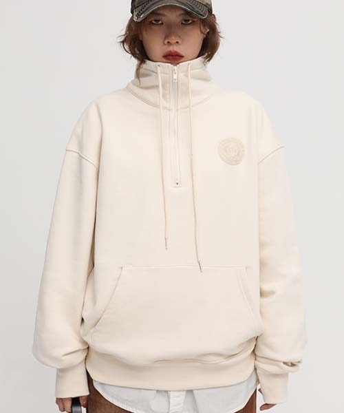 MASONPRINCE(メイソンプリンス)の「【MASONPRINCE】Oversized high neck half ZIP sweatshirt WY6061(スウェット・メンズ・ホワイト/ブラック/グレー/カーキ・S/M/L)」の9枚目の写真