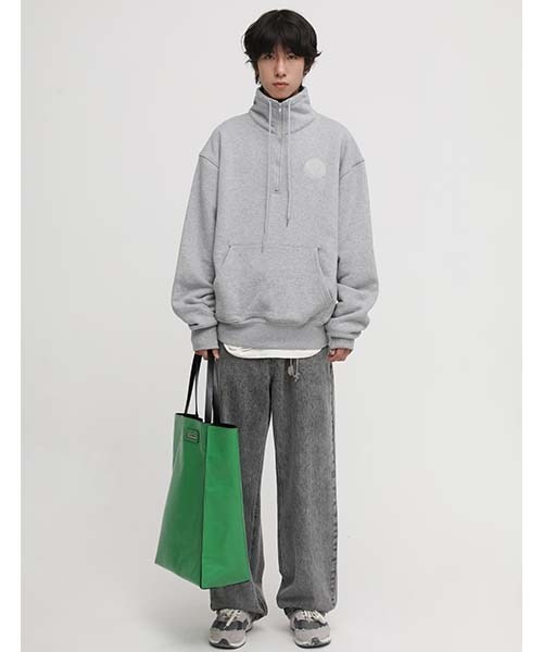 MASONPRINCE】Oversized high neck half ZIP sweatshirt WY6061 