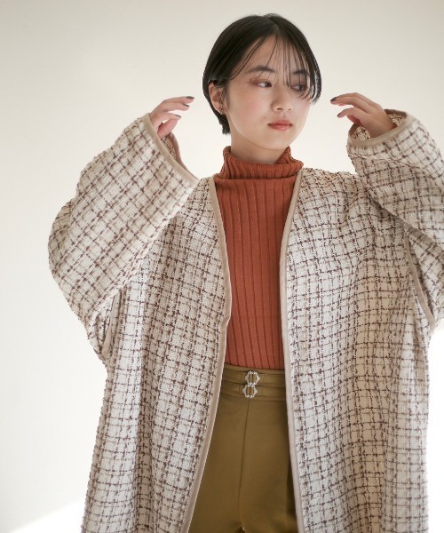 spoon store（スプーンストア）の「パイピングガウンコート（その他アウター・レディース・ブラック系/アイボリー系・フリー）」の5枚目の写真