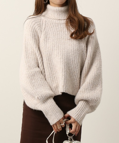 Heather(ヘザー)の「トリコロールヤーンニットプルオーバー 255599(ニット/セーター・レディース・ブラック/ベージュ/パープル/ブラウン・FREE)」の3枚目の写真