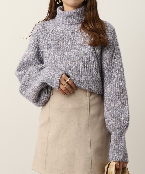 Heather(ヘザー)の「トリコロールヤーンニットプルオーバー 255599(ニット/セーター・レディース・ブラック/ベージュ/パープル/ブラウン・FREE)」の4枚目の写真