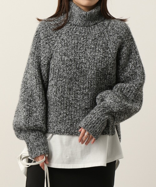 Heather(ヘザー)の「トリコロールヤーンニットプルオーバー 255599(ニット/セーター・レディース・ブラック/ベージュ/パープル/ブラウン・FREE)」の1枚目の写真