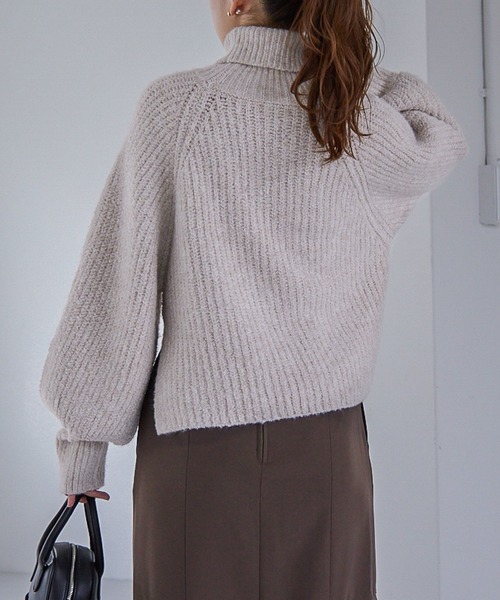 Heather(ヘザー)の「トリコロールヤーンニットプルオーバー 255599(ニット/セーター・レディース・ブラック/ベージュ/パープル/ブラウン・FREE)」の8枚目の写真