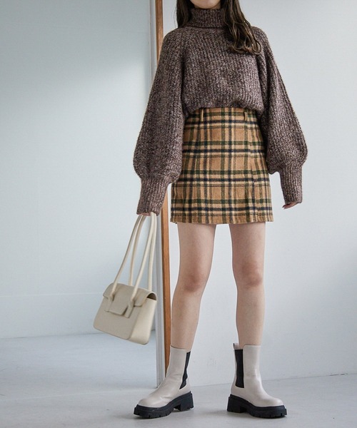 Heather(ヘザー)の「トリコロールヤーンニットプルオーバー 255599(ニット/セーター・レディース・ブラック/ベージュ/パープル/ブラウン・FREE)」の10枚目の写真