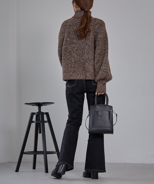 Heather(ヘザー)の「トリコロールヤーンニットプルオーバー 255599(ニット/セーター・レディース・ブラック/ベージュ/パープル/ブラウン・FREE)」の12枚目の写真