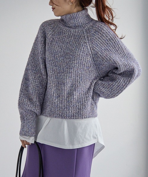 Heather(ヘザー)の「トリコロールヤーンニットプルオーバー 255599(ニット/セーター・レディース・ブラック/ベージュ/パープル/ブラウン・FREE)」の13枚目の写真