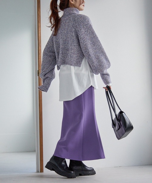 Heather(ヘザー)の「トリコロールヤーンニットプルオーバー 255599(ニット/セーター・レディース・ブラック/ベージュ/パープル/ブラウン・FREE)」の15枚目の写真