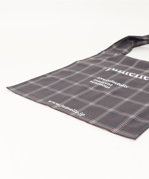 JUMELLE（ジュメロ）の「リボンチェックトート（トートバッグ・レディース・ベージュ/チャコールグレー・FREE）」の4枚目の写真