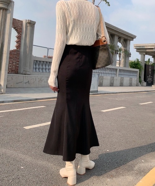 Diosfront(ディオスフロント)の「スリットマーメイドロングスカート(スカート・レディース・ブラック/モカ/アイボリー/ピンク/ブルーグレー・S/M/L)」の16枚目の写真