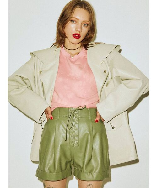 jouetie（ジュエティ）の「レースアップキュロット（その他パンツ・レディース・ボルドー/ブラック・MEDIUM）」の4枚目の写真