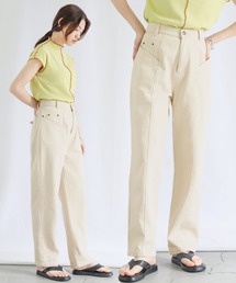 センター切替カラーデニムパンツ