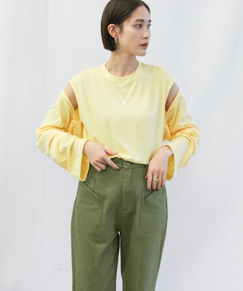 センター切替カラーデニムパンツ（デニムパンツ）｜select MOCA