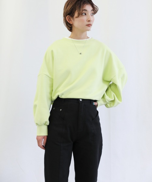 select MOCA(セレクトモカ)の「センター切替カラーデニムパンツ(デニムパンツ・レディース・ブラック/ピンク/アイボリー/ライトカーキ・SMALL/MEDIUM)」の9枚目の写真