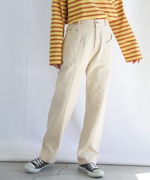 センター切替カラーデニムパンツ（デニムパンツ）｜select MOCA