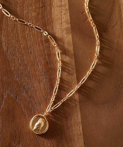 ear PAPILLONNER(イアパピヨネ)の「【WEB限定】メダイユネックレス(ネックレス・レディース・ゴールド/アンティークゴールド/ゴールド系その他2・ONE SIZE)」の3枚目の写真