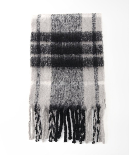 Simplicite（サンプリシテ）の「チェックブークレストール◆（マフラー・レディース・チャコールグレー/ブラック/ブルー/ベージュ・FREE）」の11枚目の写真