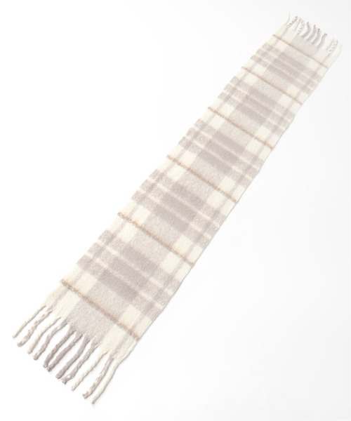 Simplicite（サンプリシテ）の「チェックブークレストール◆（マフラー・レディース・チャコールグレー/ブラック/ブルー/ベージュ・FREE）」の10枚目の写真